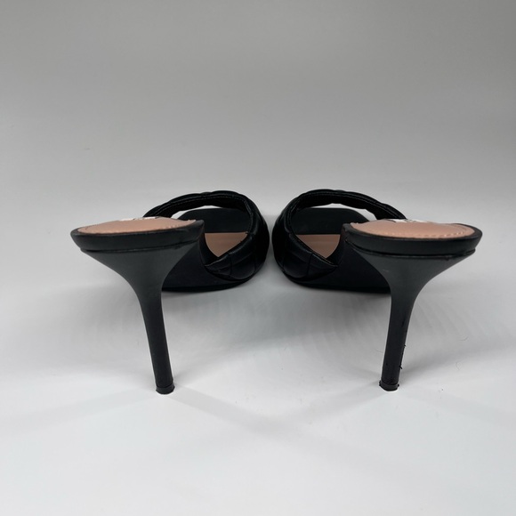 Steve Madden Signify Black Quilted Stiletto Slide Mule Square Toe Heels 9.5 - Picture 6 of 9